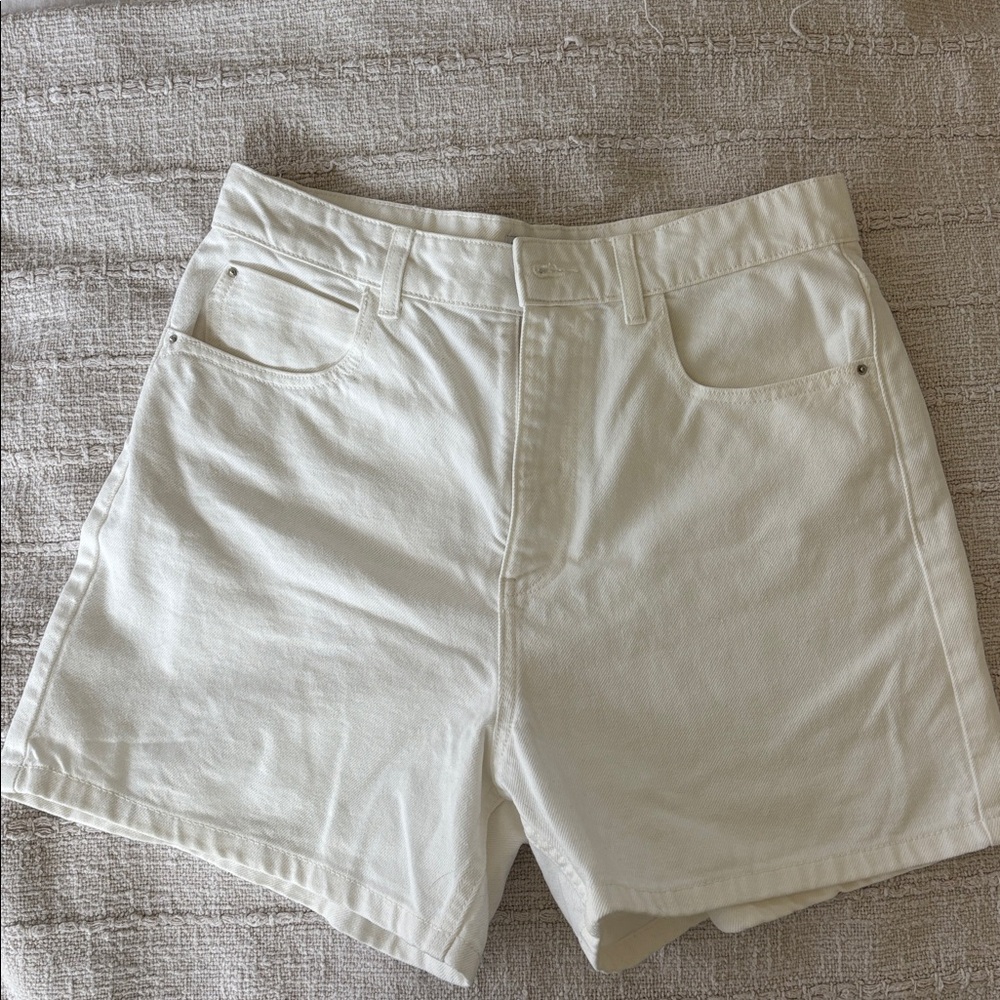 Zara Cream Jean Shorts